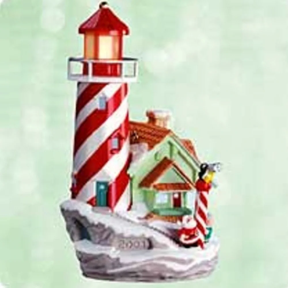 Hallmark Lighthouse Greetings Ornament Vintage 2003 Magic Series Grandmillennial